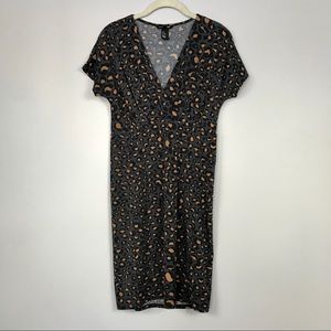 H&M MAMA maternity dress leopard cheetah print M